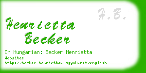 henrietta becker business card